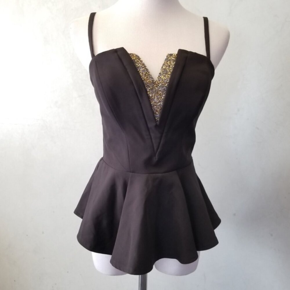 Lipsy London rhinestone top women's size 4 (I12)